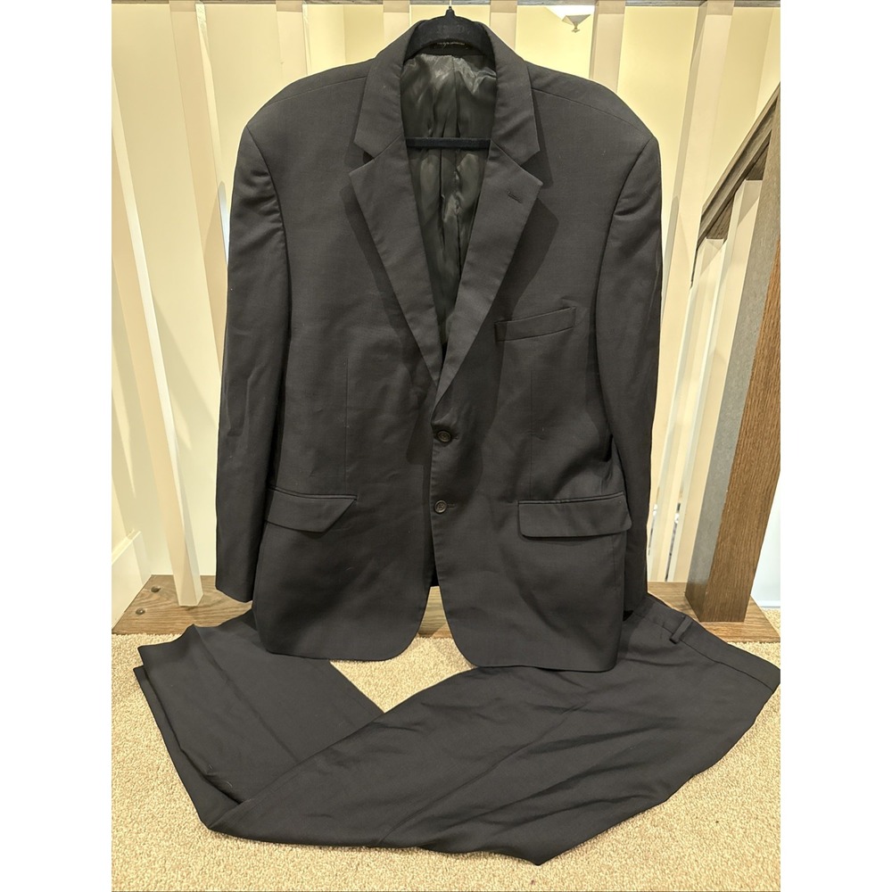 Pronto Uomo Platinum 2 Pc Suit 48R/ 42x29 Men Navy 100% Wool Jacket & Pants